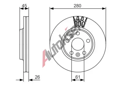 BOSCH Brzdov kotou - 280 mm BO 0986479576, 0 986 479 576