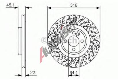 BOSCH Brzdov kotou - 316 mm BO 0986479583, 0 986 479 583