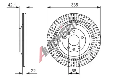 BOSCH Brzdov kotou - 335 mm BO 0986479591, 0 986 479 591