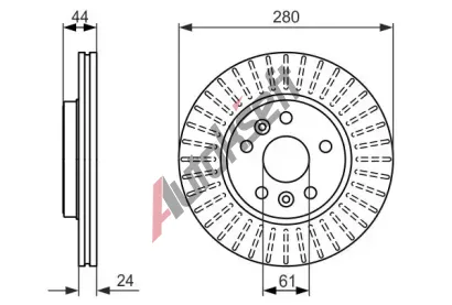 BOSCH Brzdov kotou - 280 mm BO 0986479611, 0 986 479 611