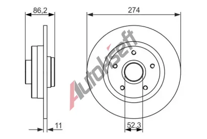 BOSCH Brzdov kotou - 274 mm BO 0986479682, 0 986 479 682