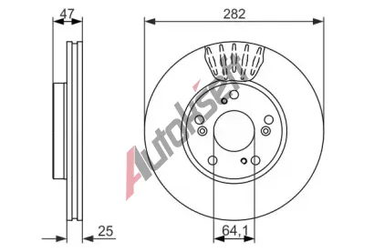 BOSCH Brzdov kotou - 282 mm BO 0986479686, 0 986 479 686