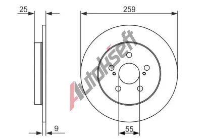 BOSCH Brzdov kotou - 259 mm BO 0986479721, 0 986 479 721