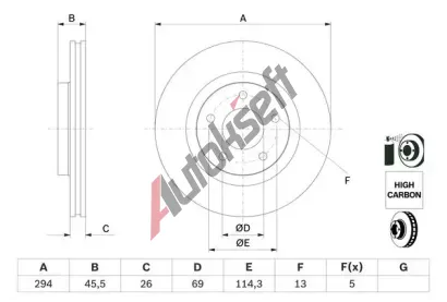 BOSCH Brzdov kotou - 294 mm BO 0986479745, 0 986 479 745