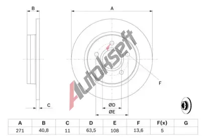 BOSCH Brzdov kotou - 271 mm BO 0986479763, 0 986 479 763