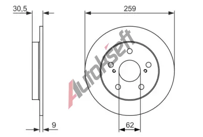 BOSCH Brzdov kotou - 259 mm BO 0986479765, 0 986 479 765