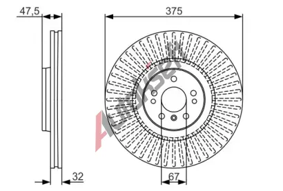 BOSCH Brzdov kotou - 375 mm BO 0986479A26, 0 986 479 A26