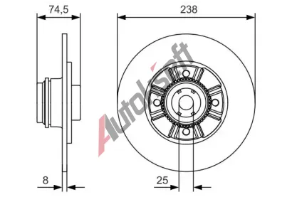 BOSCH Brzdov kotou s loiskem - 238 mm BO 0986479A48, 0 986 479 A48