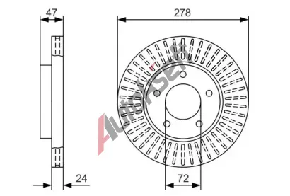 BOSCH Brzdov kotou - 278 mm BO 0986479A52, 0 986 479 A52