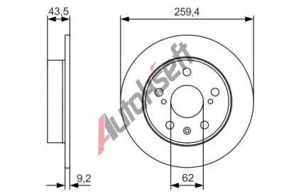 BOSCH Brzdov kotou - 259 mm BO 0986479C44, 0 986 479 C44