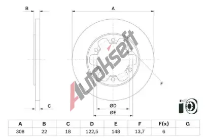 BOSCH Brzdov kotou - 308 mm BO 0986479D43, 0 986 479 D43