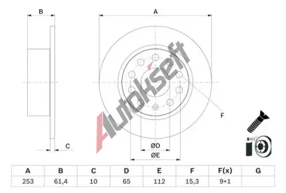 BOSCH Brzdov kotou - 253 mm BO 0986479E00, 0 986 479 E00