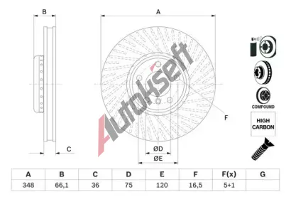 BOSCH Brzdov kotou - 348 mm BO 0986479E18, 0 986 479 E18