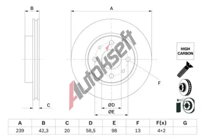 BOSCH Brzdov kotou - 239 mm BO 0986479E34, 0 986 479 E34