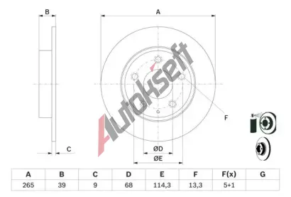 BOSCH Brzdov kotou - 265 mm BO 0986479E54, 0 986 479 E54