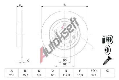 BOSCH Brzdov kotou - 257 mm BO 0986479E55, 0 986 479 E55