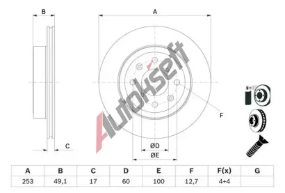BOSCH Brzdov kotou - 253 mm BO 0986479E75, 0 986 479 E75