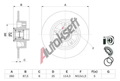BOSCH Brzdov kotou s loiskem - 260 mm BO 0986479E79, 0 986 479 E79