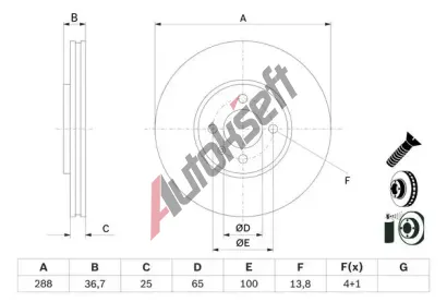 BOSCH Brzdový kotouč - 288 mm BO 0986479E81, 0 986 479 E81  BOSCH Brzdový kotouč - 288 mm BO 0986479E81, 0 986 479 E81