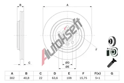 BOSCH Brzdov kotou - 302 mm BO 0986479E85, 0 986 479 E85
