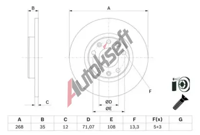 BOSCH Brzdov kotou - 268 mm BO 0986479E94, 0 986 479 E94