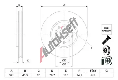 BOSCH Brzdov kotou - 321 mm BO 0986479F03, 0 986 479 F03