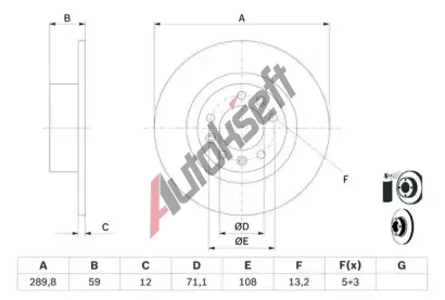 BOSCH Brzdov kotou - 290 mm BO 0986479F08, 0 986 479 F08