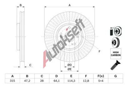BOSCH Brzdov kotou - 315 mm BO 0986479F12, 0 986 479 F12
