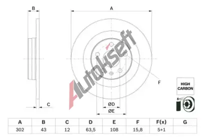BOSCH Brzdov kotou - 302 mm BO 0986479F31, 0 986 479 F31