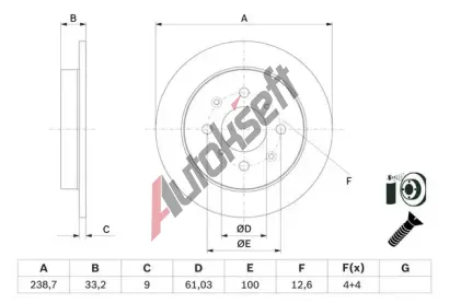 BOSCH Brzdov kotou - 239 mm BO 0986479F34, 0 986 479 F34