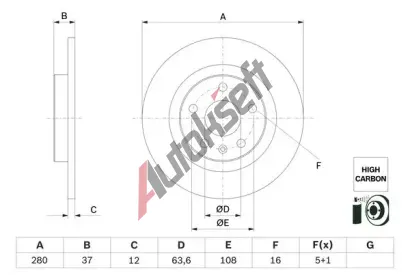 BOSCH Brzdov kotou - 280 mm BO 0986479F41, 0 986 479 F41