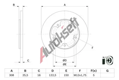 BOSCH Brzdov kotou - 308 mm BO 0986479F44, 0 986 479 F44