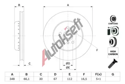 BOSCH Brzdov kotou - 348 mm BO 0986479F57, 0 986 479 F57