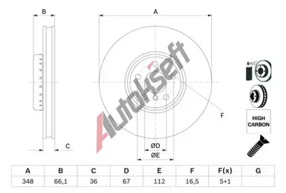BOSCH Brzdov kotou - 348 mm BO 0986479F59, 0 986 479 F59