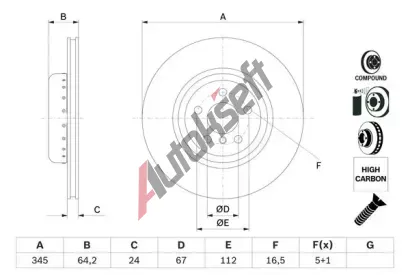 BOSCH Brzdov kotou - 345 mm BO 0986479F61, 0 986 479 F61