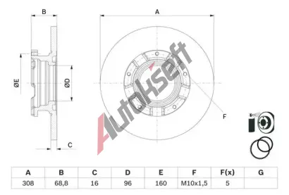 BOSCH Brzdov kotou - 308 mm BO 0986479F62, 0 986 479 F62