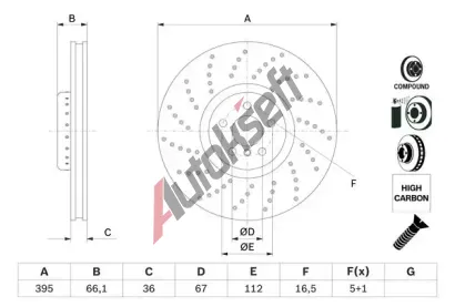 BOSCH Brzdov kotou - 395 mm BO 0986479F64, 0 986 479 F64