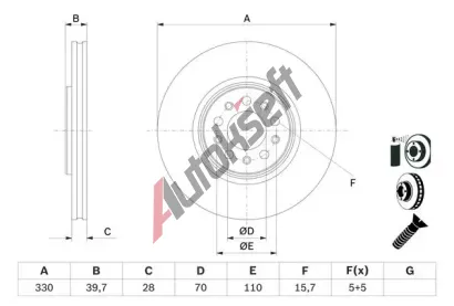 BOSCH Brzdov kotou - 330 mm BO 0986479F66, 0 986 479 F66