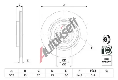 BOSCH Brzdov kotou - 365 mm BO 0986479F68, 0 986 479 F68