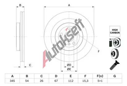 BOSCH Brzdov kotou - 345 mm BO 0986479F69, 0 986 479 F69