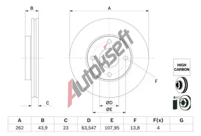 BOSCH Brzdov kotou - 262 mm BO 0986479F70, 0 986 479 F70