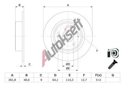 BOSCH Brzdov kotou - 282 mm BO 0986479F76, 0 986 479 F76