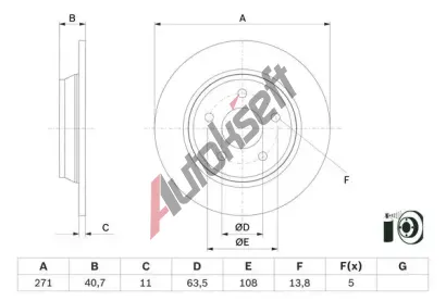 BOSCH Brzdov kotou - 271 mm BO 0986479F78, 0 986 479 F78