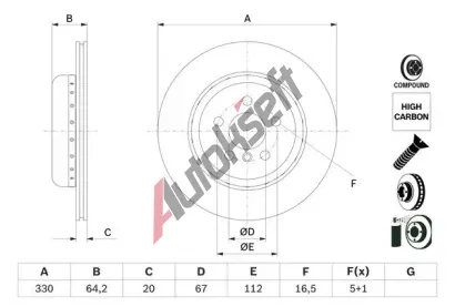 BOSCH Brzdov kotou - 330 mm BO 0986479G14, 0 986 479 G14