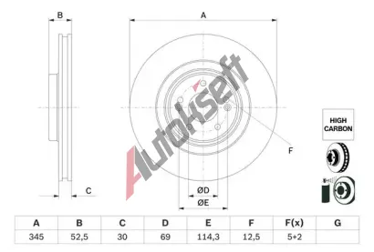 BOSCH Brzdov kotou - 345 mm BO 0986479G26, 0 986 479 G26