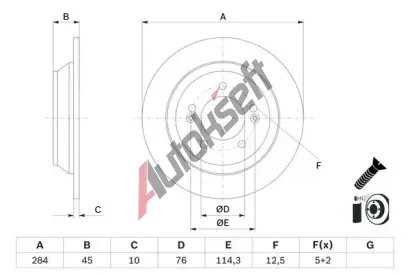 BOSCH Brzdov kotou - 284 mm BO 0986479G28, 0 986 479 G28