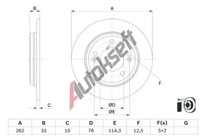BOSCH Brzdov kotou - 262 mm BO 0986479G29, 0 986 479 G29