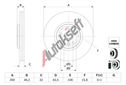 BOSCH Brzdov kotou - 350 mm BO 0986479G33, 0 986 479 G33