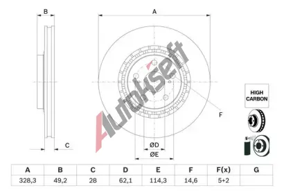 BOSCH Brzdov kotou - 328 mm BO 0986479G63, 0 986 479 G63
