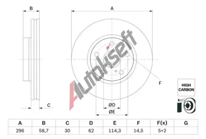 BOSCH Brzdov kotou - 296 mm BO 0986479G67, 0 986 479 G67